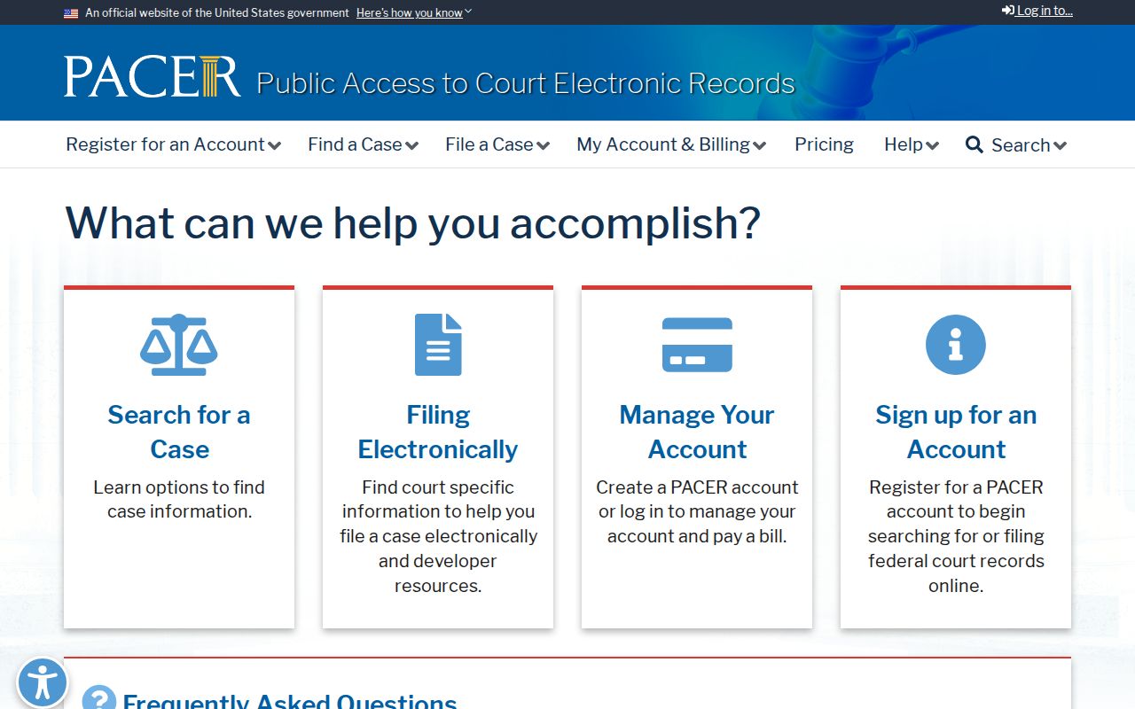 Federal docket access separate from Clinton County criminal court cases