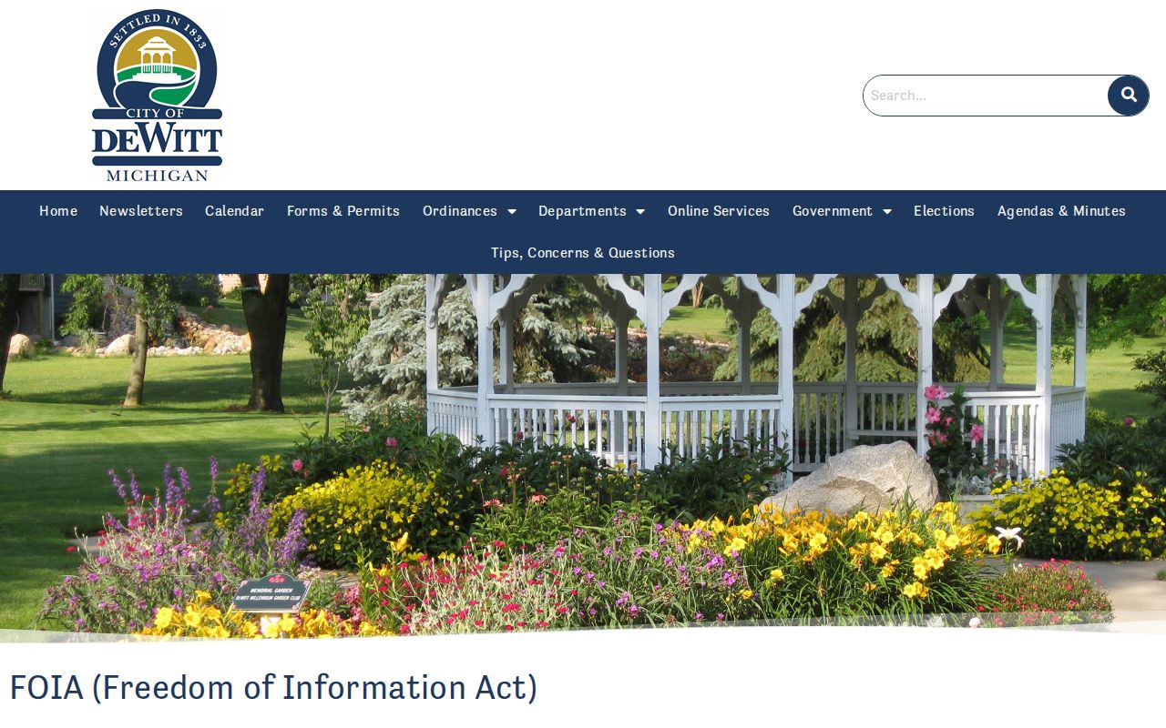 DeWitt criminal records FOIA guidance and forms page