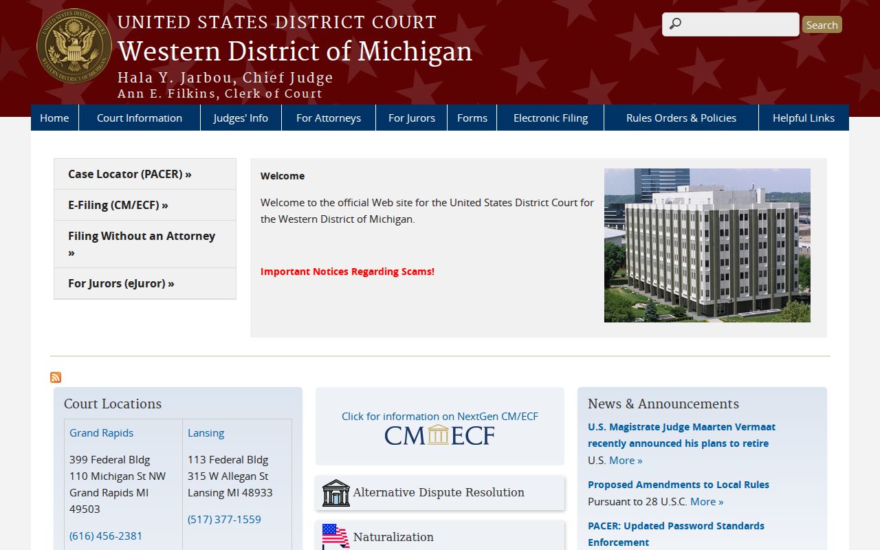Clinton County federal criminal court records source