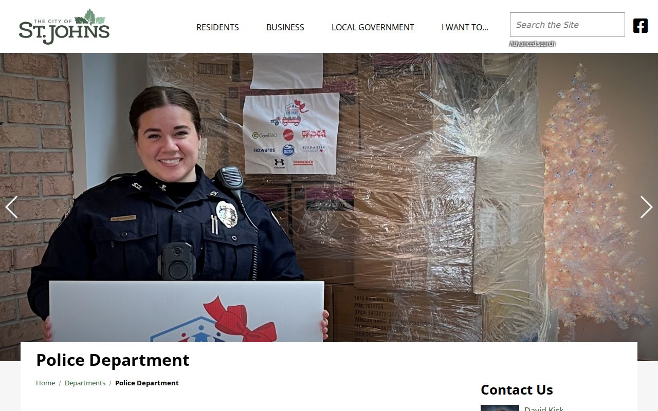 St. Johns criminal records and Police Department contact page